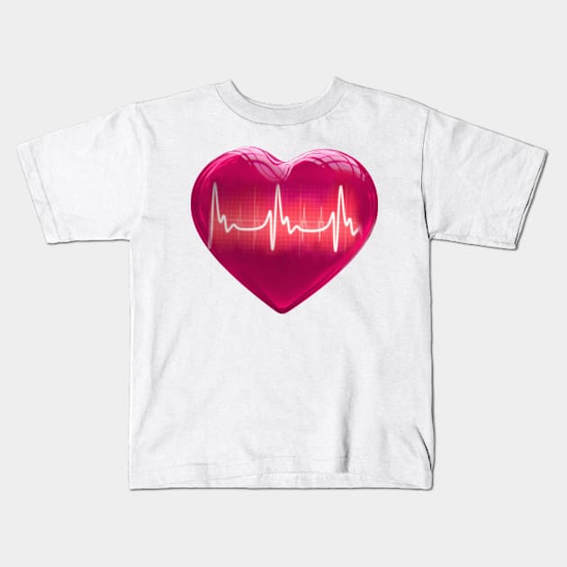 Heart shape red Kids T-Shirt by TeeRock